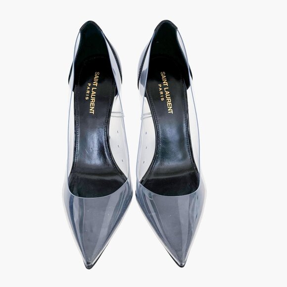 Saint Laurent Opyum 110 YSL Pump EU 39.5 US 9.5 Clear Transparent PVC High Heel - Picture 2 of 14